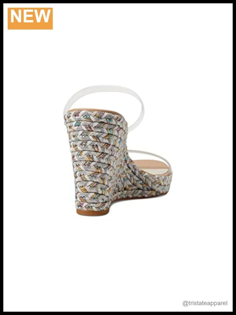 Crystal Embellished Wedge Sandals Braided Ankle Strap Open Toe Platform Heel